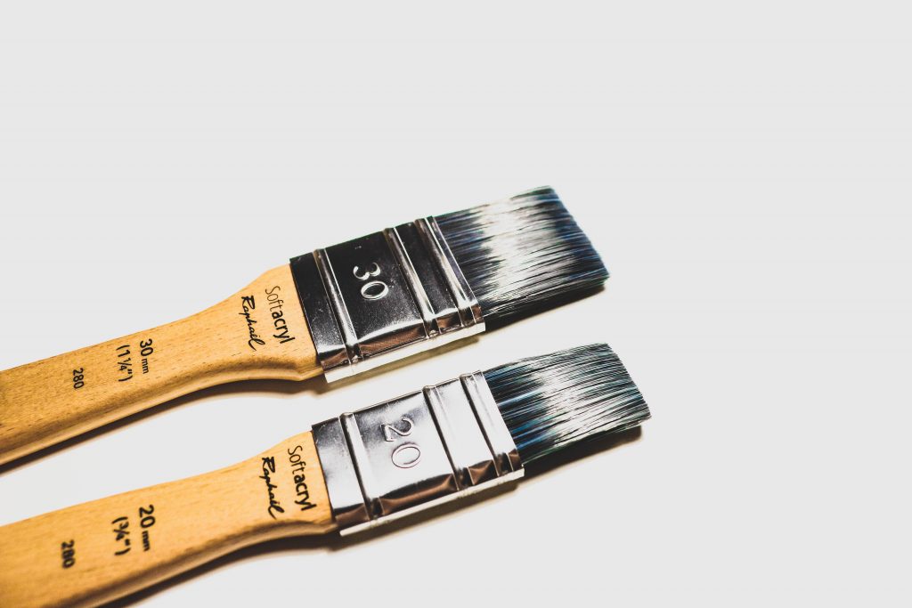 two paint brushes